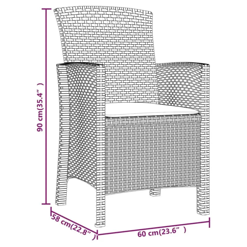 Tuinstoel met kussen in rattan-look voor comfortabel buiten zitten - Tuinstoelen