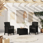 Tuinstoel met kussen in rattan-look voor comfortabel buiten zitten - Grafiet / 2 - Tuinstoelen