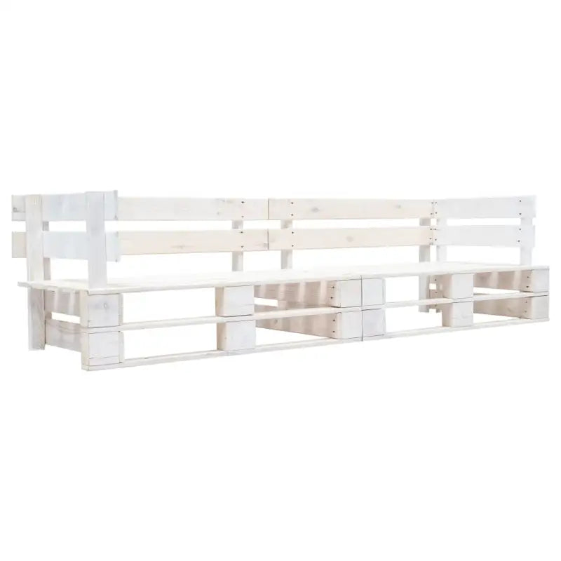 Tuinstoel van geïmpregneerd grenenhout met pallet ontwerp - Wit / 1 - Tuinbanken