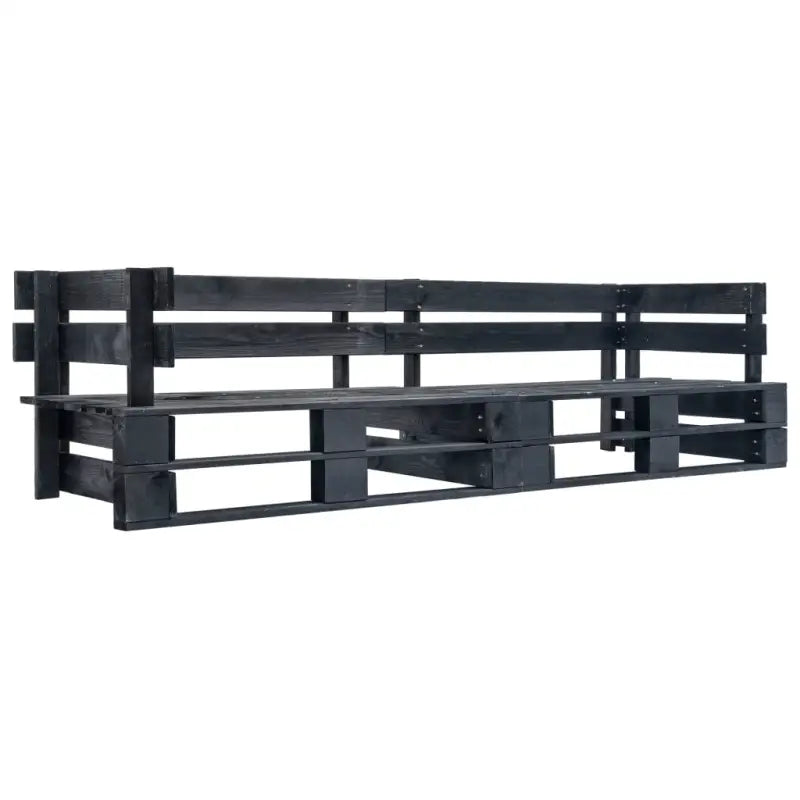 Tuinstoel van geïmpregneerd grenenhout met pallet ontwerp - Zwart / 1 - Tuinbanken