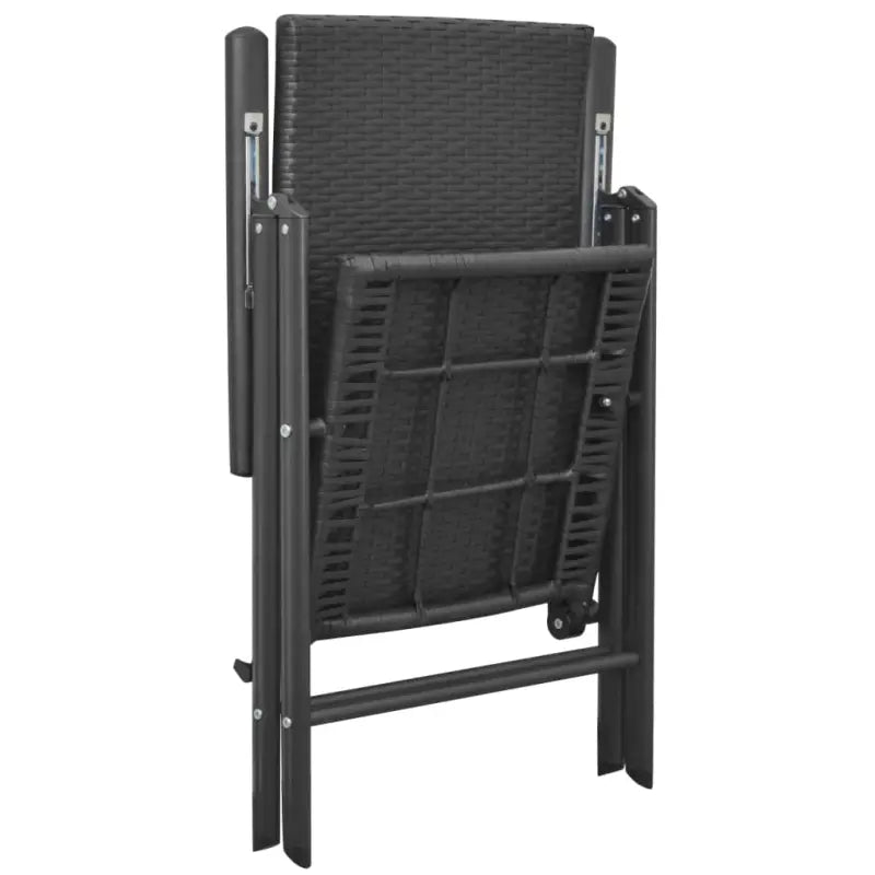 Tuinstoel van PE-rattan met zwart gepoedercoat aluminium afmetingen - Tuinsets