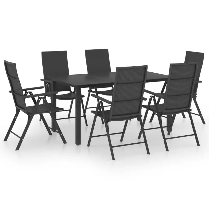 Tuinstoel van PE-rattan met zwart gepoedercoat aluminium afmetingen - Tuinsets