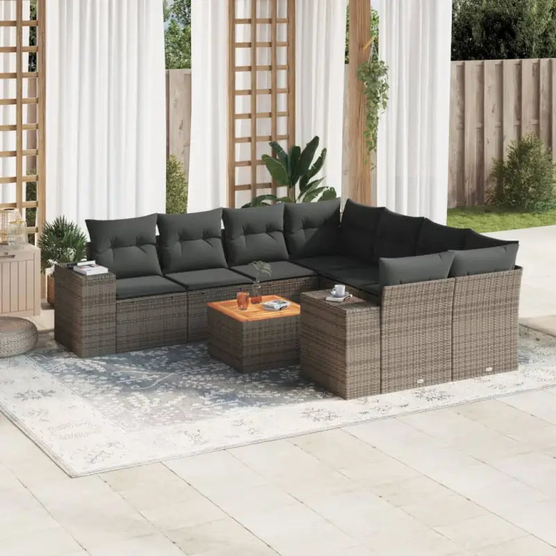 Tuinstoelen en loungeset met beige materiaal en gepoedercoat staal - Grijs - Tuinsets
