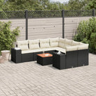 Tuinstoelen en loungeset met beige materiaal en gepoedercoat staal - Zwart en crème - Tuinsets