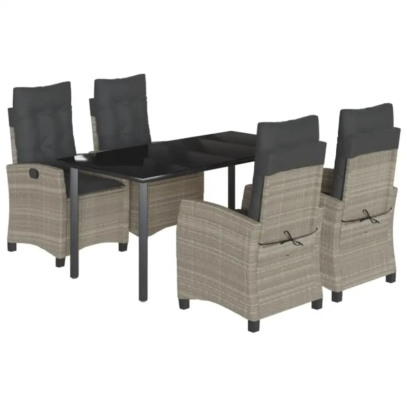 Tuinstoelen en tafel met poly rattan en gemakkelijk schoon glas - Tuinsets