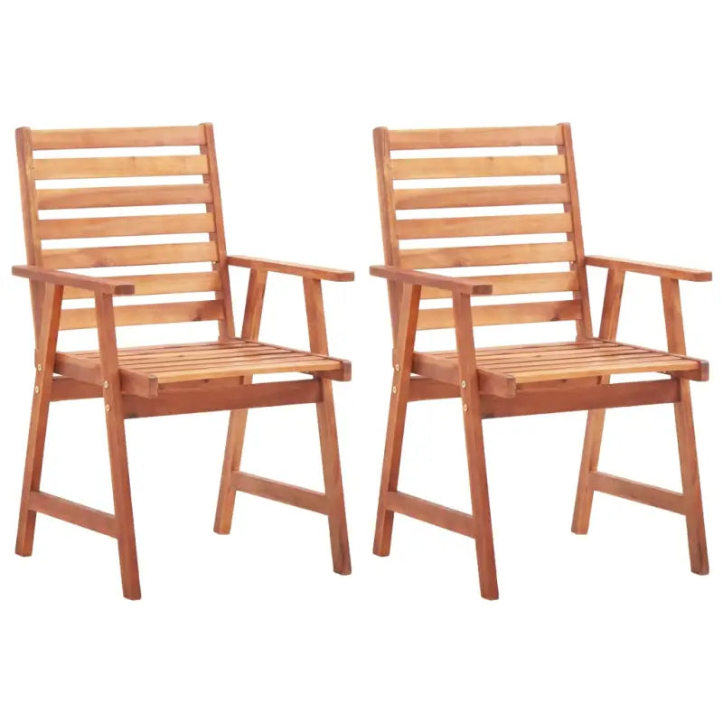 Tuinstoelen in massief acaciahout voor buiten eten - Bruin / 2 - Tuinstoelen
