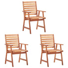 Tuinstoelen in massief acaciahout voor buiten eten - Bruin / 3 - Tuinstoelen