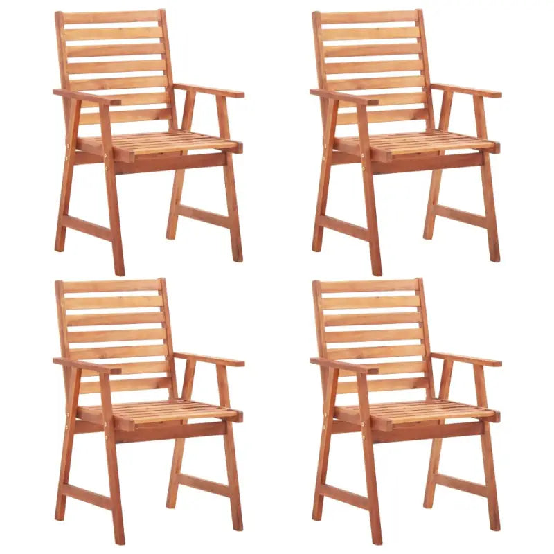 Tuinstoelen in massief acaciahout voor buiten eten - Bruin / 4 - Tuinstoelen