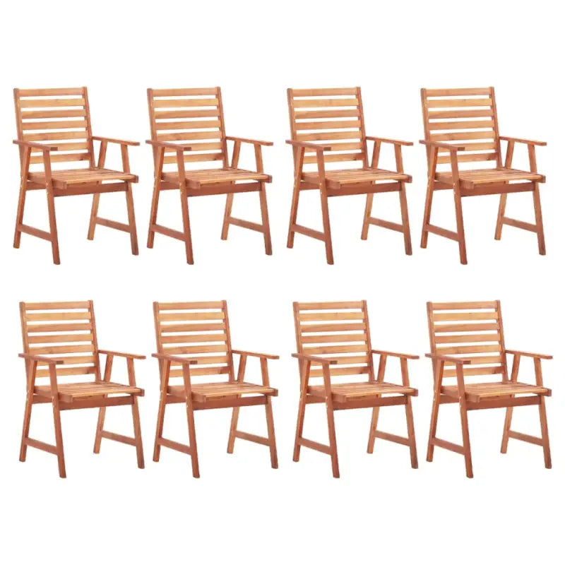 Tuinstoelen in massief acaciahout voor buiten eten - Bruin / 8 - Tuinstoelen