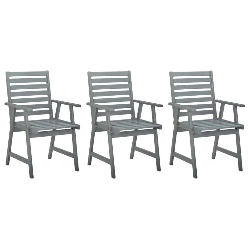 Tuinstoelen in massief acaciahout voor buiten eten - Grijs / 3 - Tuinstoelen