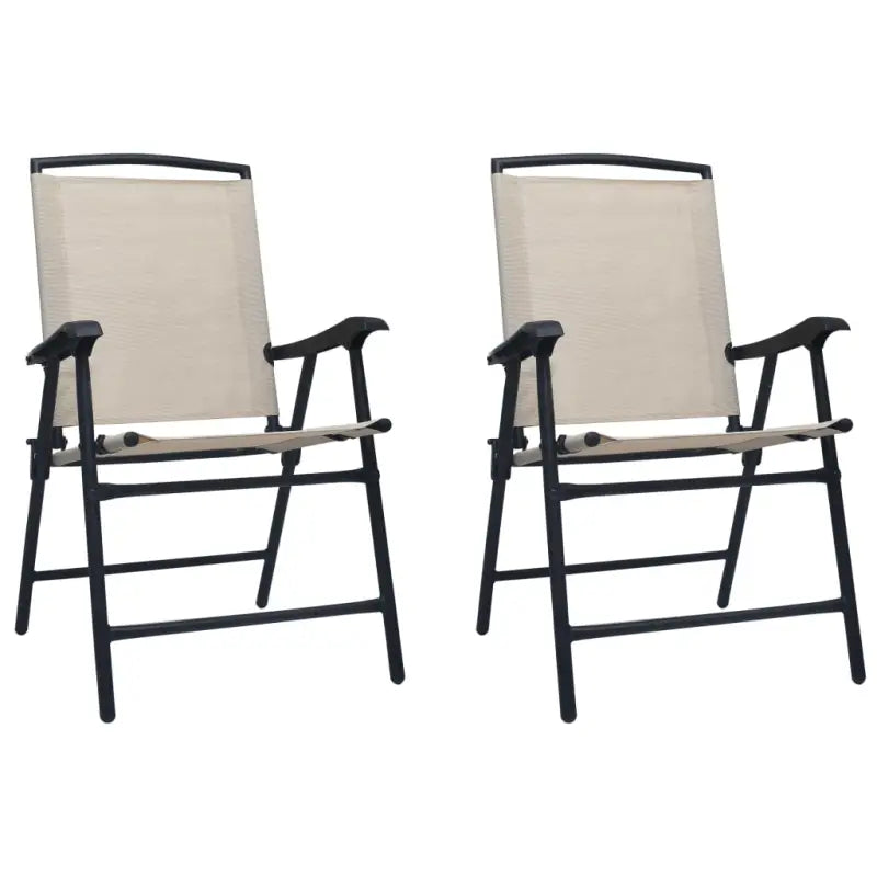 Tuinstoelen levering bevat een eigentijdse set met massief stalen constructie - Crème / 2 - Tuinstoelen