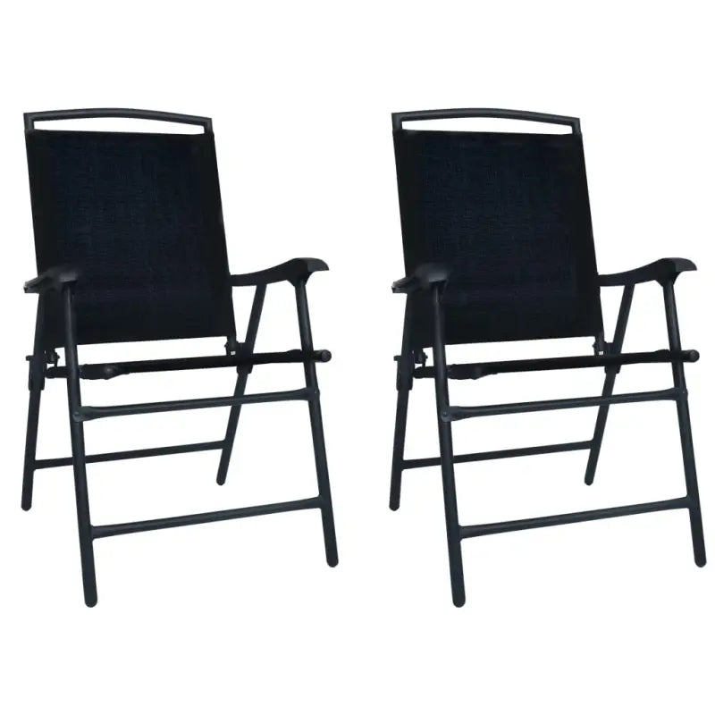 Tuinstoelen levering bevat een eigentijdse set met massief stalen constructie - Zwart / 2 - Tuinstoelen