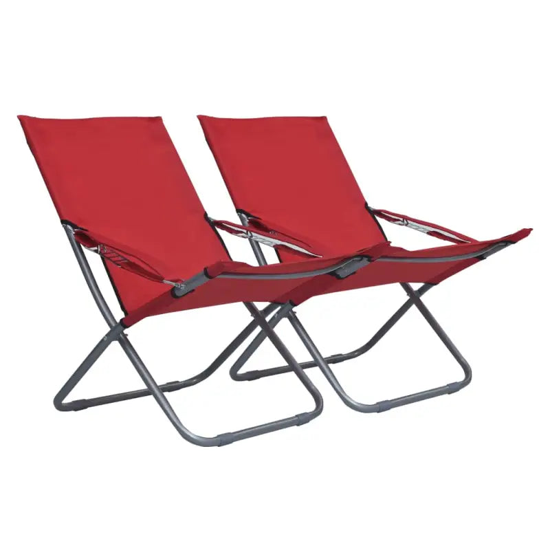 Tuinstoelen met 600D Oxford stof en stevige stalen frame levering bevat - Rood / 2 - Tuinstoelen