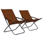 Tuinstoelen met 600D Oxford stof en stevige stalen frame levering bevat - Bruin / 2 - Tuinstoelen