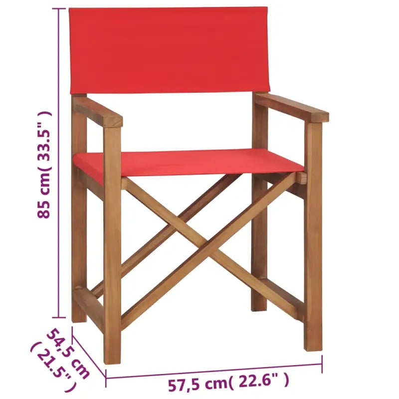Tuinstoelen met fijn geschuurd teakhout voor een stijlvolle tuin of patio - Rood / 1 - Tuinstoelen
