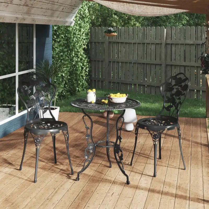 Tuinstoelen met gegoten aluminium en gietijzeren poten levering bevat - Zwart / 2 - Tuinstoelen