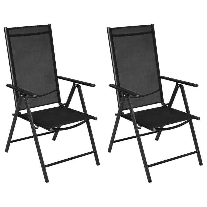 Tuinstoelen met gepoedercoat aluminium frame voor stijl en duurzaamheid - Zwart / 2 - Tuinstoelen