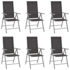 Tuinstoelen met gepoedercoat aluminium frame voor stijl en duurzaamheid - Zwart en zilver / 6 - Tuinstoelen
