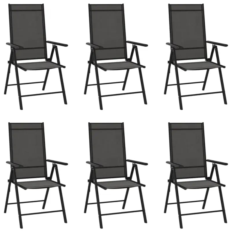 Tuinstoelen met gepoedercoat aluminium frame voor stijl en duurzaamheid - Zwart / 6 - Tuinstoelen