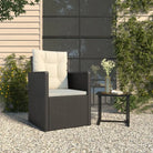 Tuinstoelen met kussens van duurzaam poly rattan voor een mooie tuin plek - Zwart / 1 / Met rugkussen - Tuinstoelen