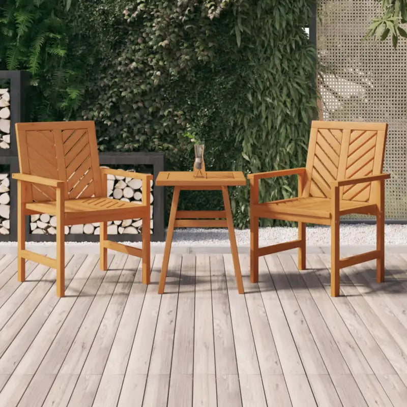 Tuinstoelen met latten in visgraatpatroon van massief acaciahout - Tuinstoelen