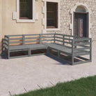 Tuinstoelen met massief grenenhout en comfortabele rug- zijkussens - Grijs / Nee - Tuinsets