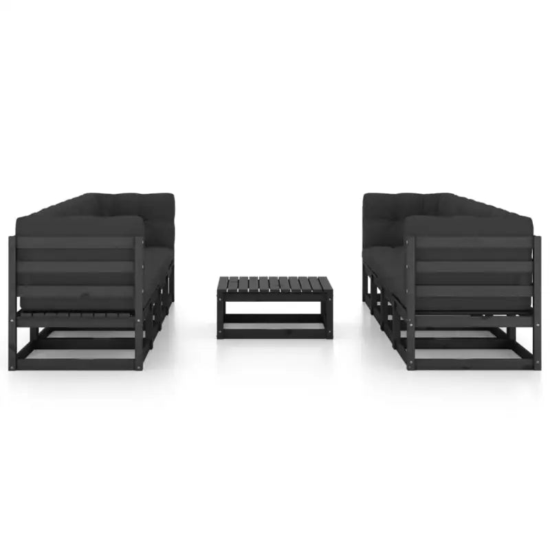 Tuinstoelen met massief grenenhout en comfortabele rug- en zijkussens - Zwart / Ja - Tuinsets
