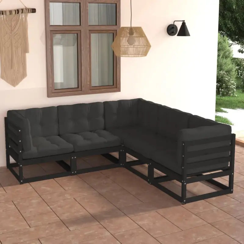 Tuinstoelen met massief grenenhout en comfortabele rug- zijkussens - Tuinsets
