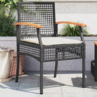 Tuinstoelen met poly rattan en comfortabele zitervaring - zwart en bruin en crèmekleurig / 2 - Tuinstoelen