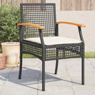 Tuinstoelen met poly rattan en comfortabele zitervaring - zwart en bruin en crèmekleurig / 4 - Tuinstoelen