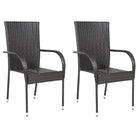 Tuinstoelen met poly rattan en gepoedercoat stalen frame voor outdoor gebruik - Tuinstoelen