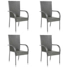 Tuinstoelen met poly rattan en gepoedercoat stalen frame voor outdoor gebruik - Grijs / 4 - Tuinstoelen