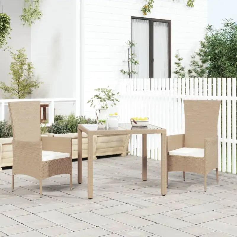 Tuinstoelen met poly rattan en massief acaciahout voor uw tuin - 2 - Tuinstoelen