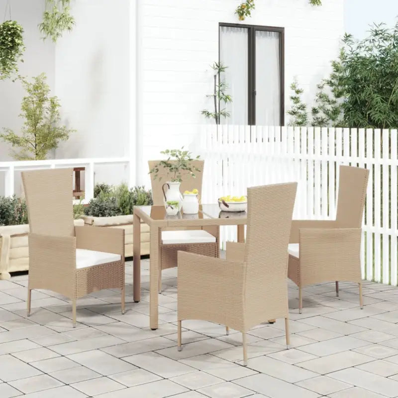 Tuinstoelen met poly rattan en massief acaciahout voor uw tuin - 4 - Tuinstoelen