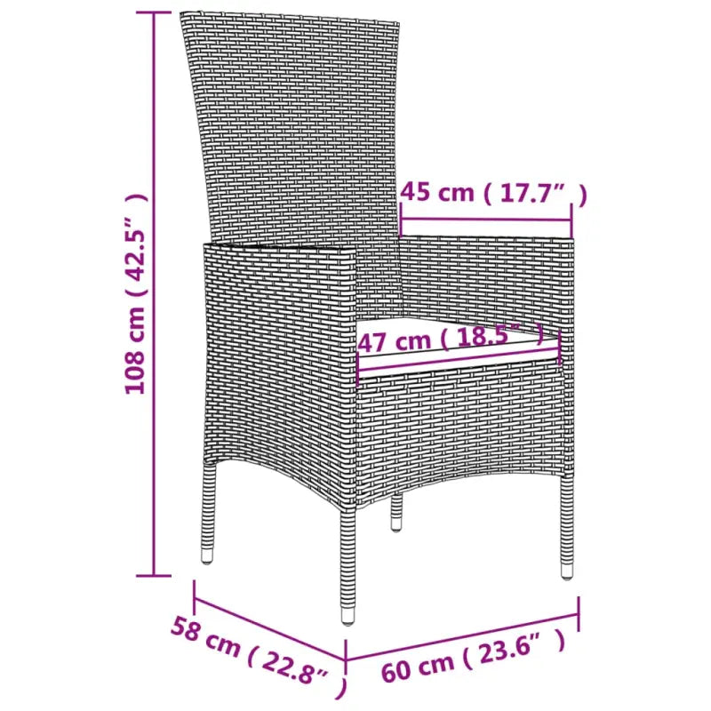 Tuinstoelen met poly rattan en massief acaciahout voor uw tuin - Tuinstoelen