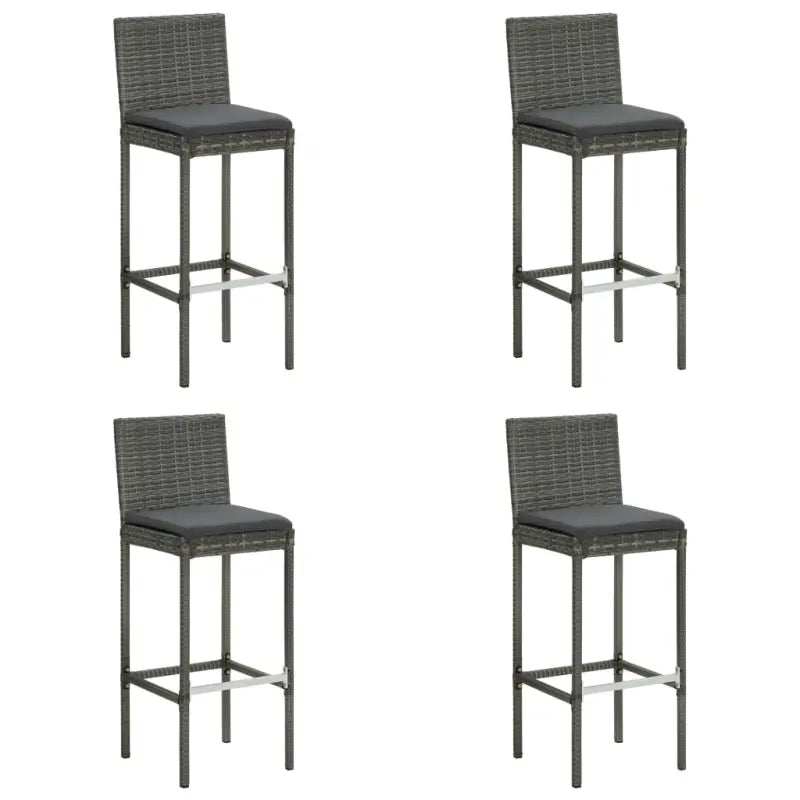 Tuinstoelen met poly rattan en stalen frame voor een moderne buitenruimte - Grijs / 4 - Tuinstoelen