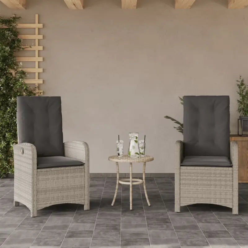 Tuinstoelen met poly rattan voor comfortabele zitervaring en wasbare hoes - Lichtgrijs / 2 - Tuinstoelen