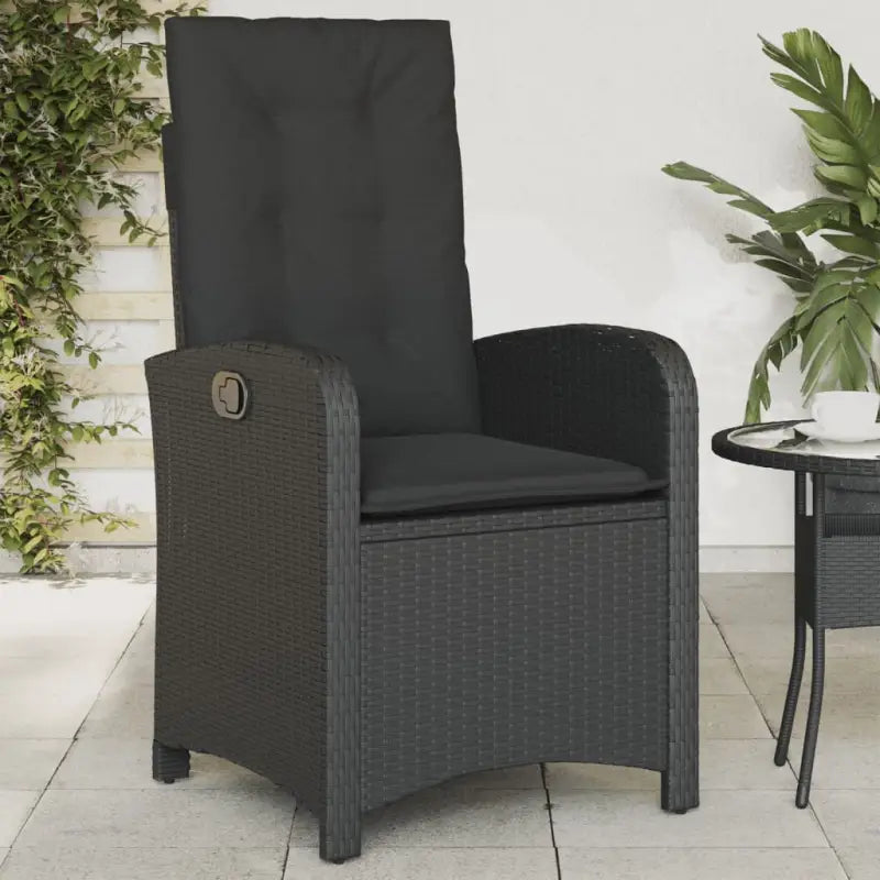 Tuinstoelen met poly rattan voor comfortabele zitervaring en wasbare hoes - Zwart / 1 - Tuinstoelen
