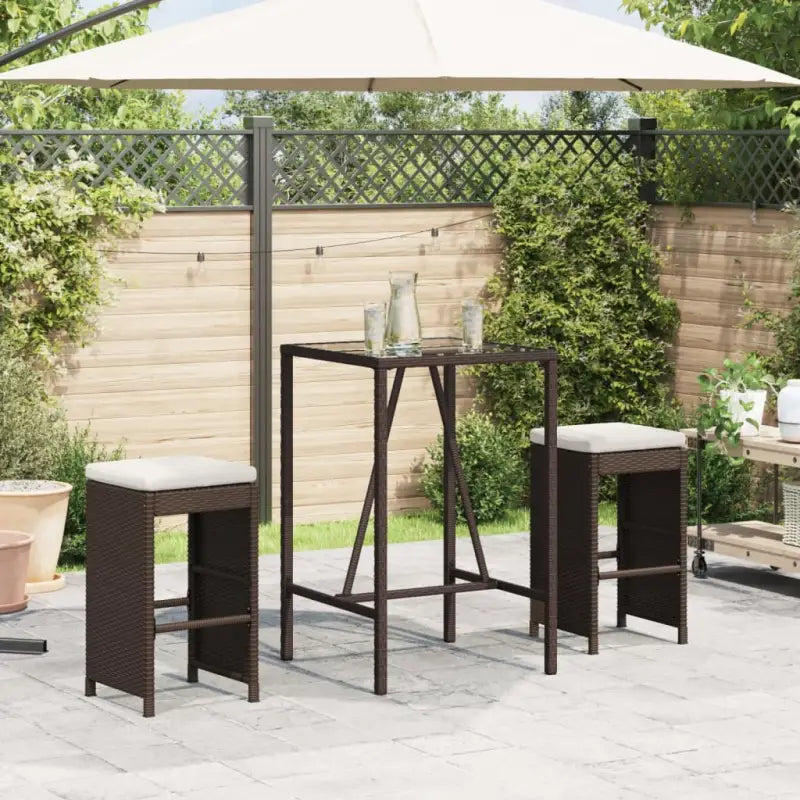 Tuinstoelen met poly rattan voor een comfortabele zitervaring - Bruin / 2 - Tuinstoelen
