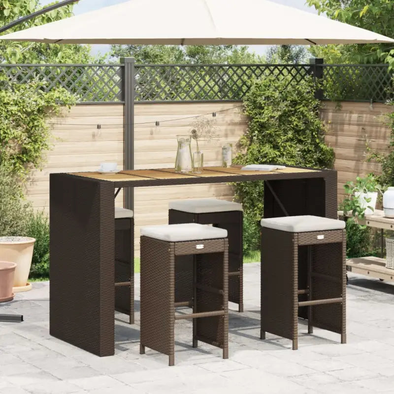 Tuinstoelen met poly rattan voor een comfortabele zitervaring - Bruin / 4 - Tuinstoelen