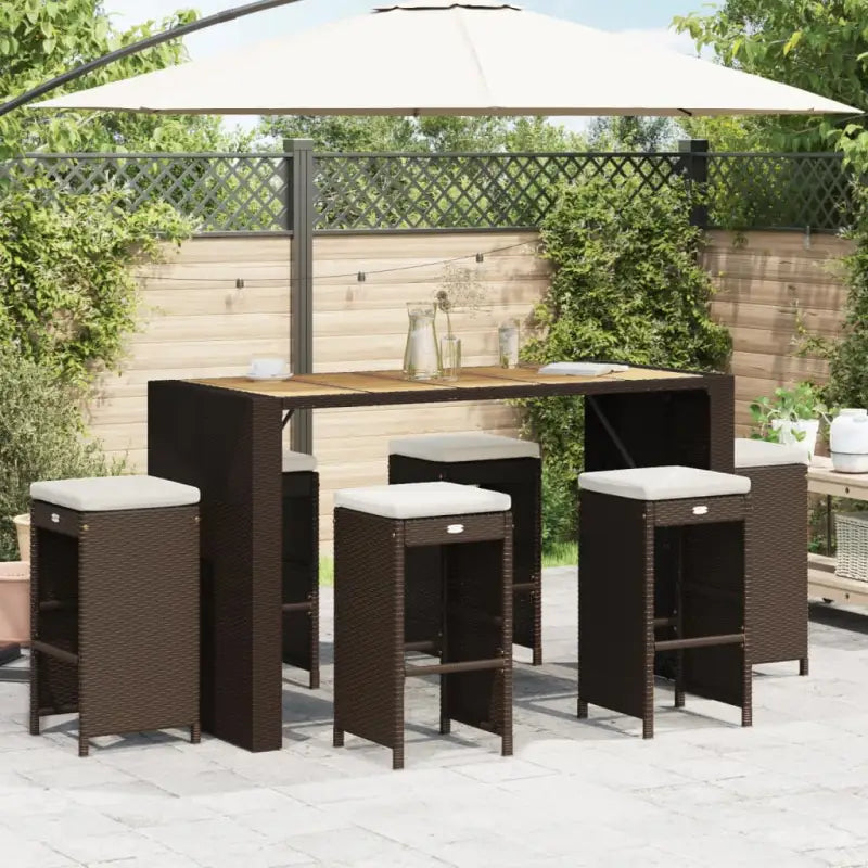 Tuinstoelen met poly rattan voor een comfortabele zitervaring - Bruin / 6 - Tuinstoelen