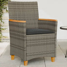 Tuinstoelen met poly rattan voor een comfortabele zitervaring - Grijs / 1 / Houten armleuning - Tuinstoelen