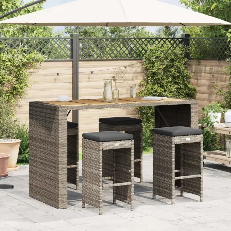 Tuinstoelen met poly rattan voor een comfortabele zitervaring - Grijs / 4 - Tuinstoelen