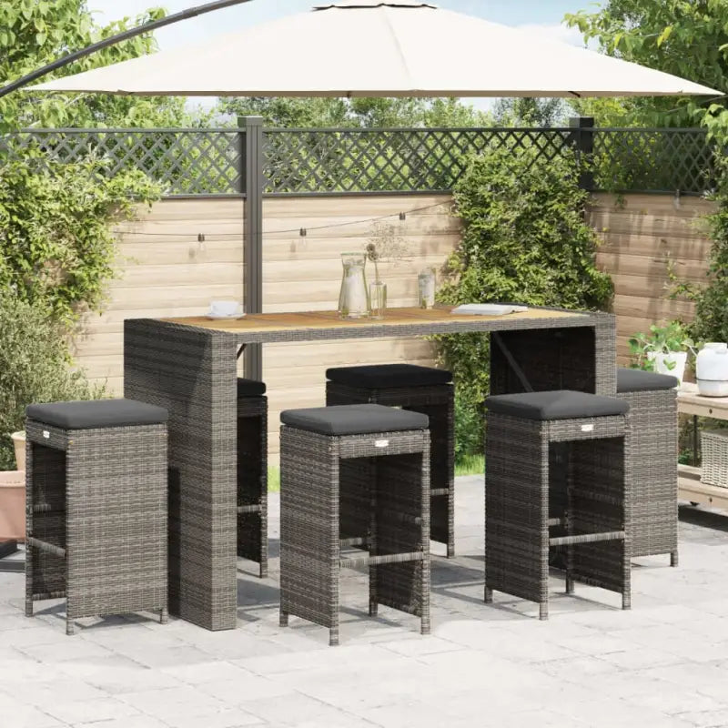 Tuinstoelen met poly rattan voor een comfortabele zitervaring - Grijs / 6 - Tuinstoelen