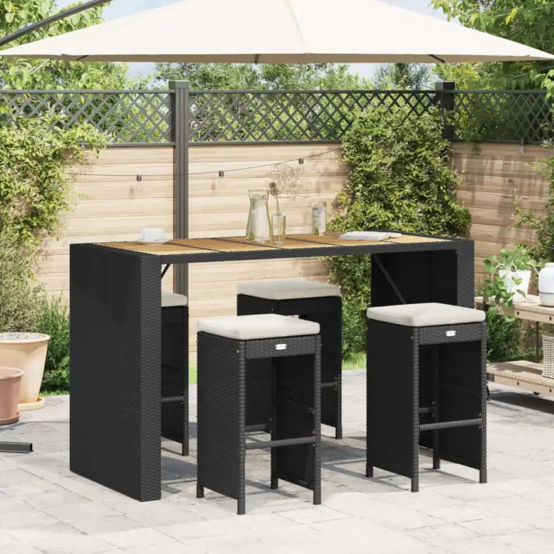 Tuinstoelen met poly rattan voor een comfortabele zitervaring - Zwart / 4 - Tuinstoelen