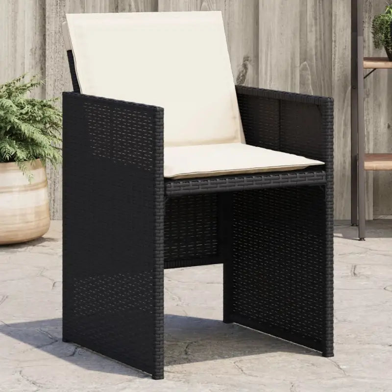 Tuinstoelen met poly rattan voor een comfortabele zitervaring - Zwart en crème / 4 - Tuinstoelen