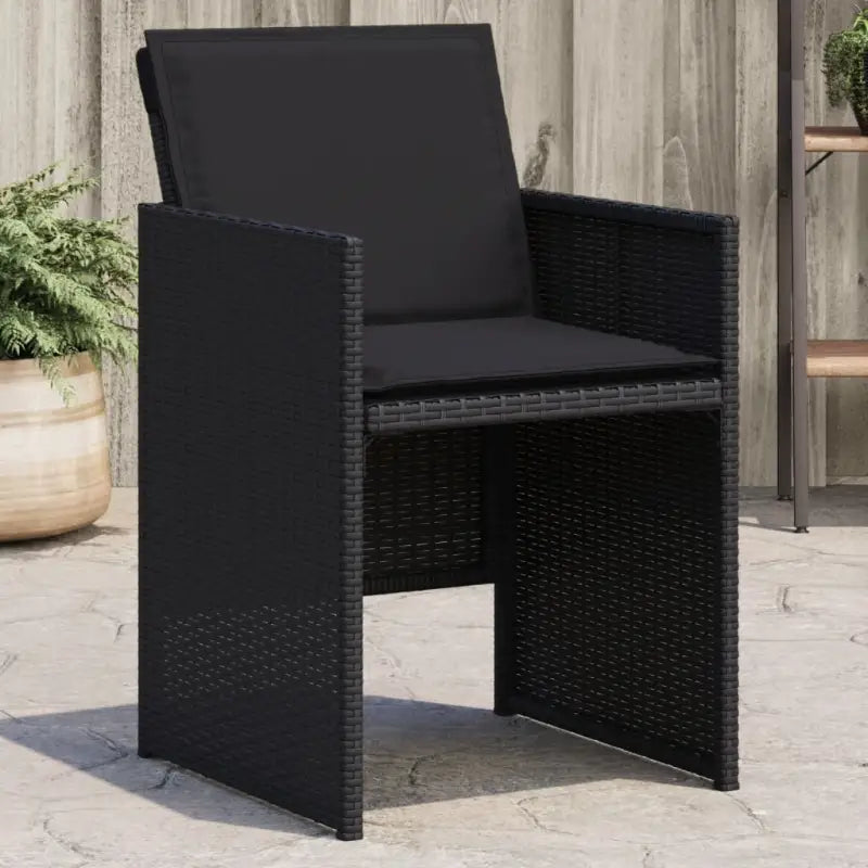 Tuinstoelen met poly rattan voor een comfortabele zitervaring - Zwart / 4 - Tuinstoelen