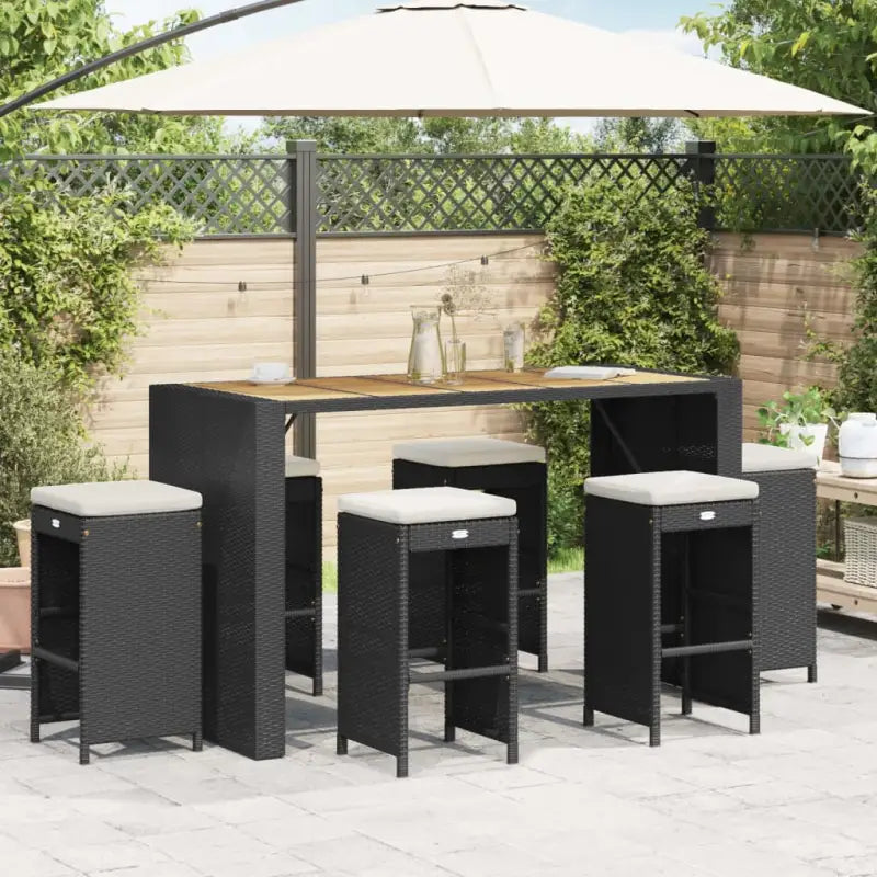 Tuinstoelen met poly rattan voor een comfortabele zitervaring - Zwart / 6 - Tuinstoelen