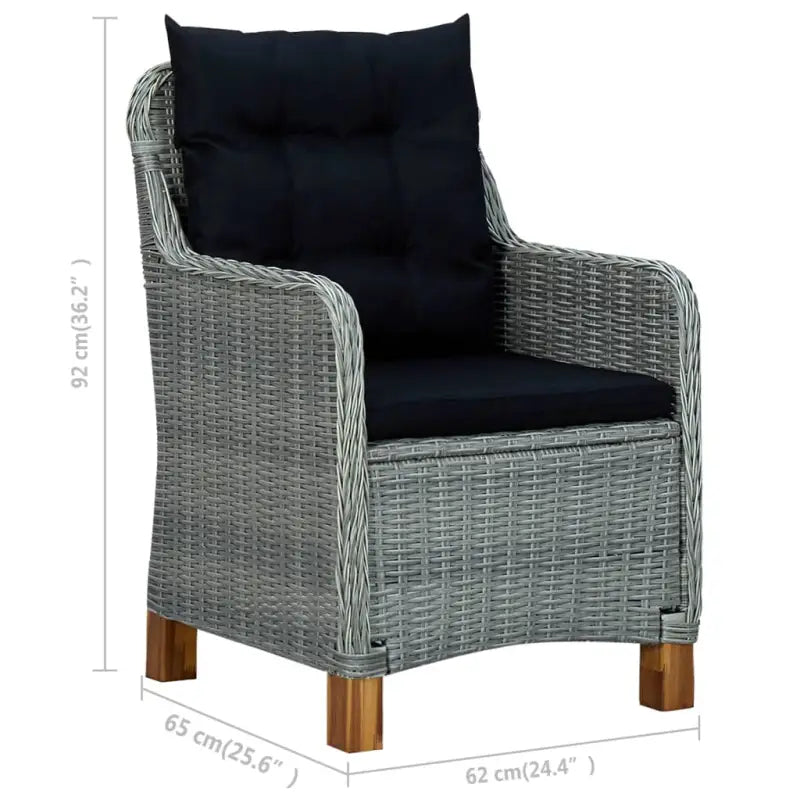 Tuinstoelen met stalen frame en PE-rattan voor buitengebruik - Tuinstoelen