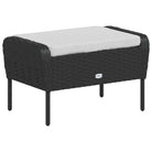 Tuinstoelen met voetenbank van poly rattan met comfortabele afmetingen zitkussen - Tuinstoelen